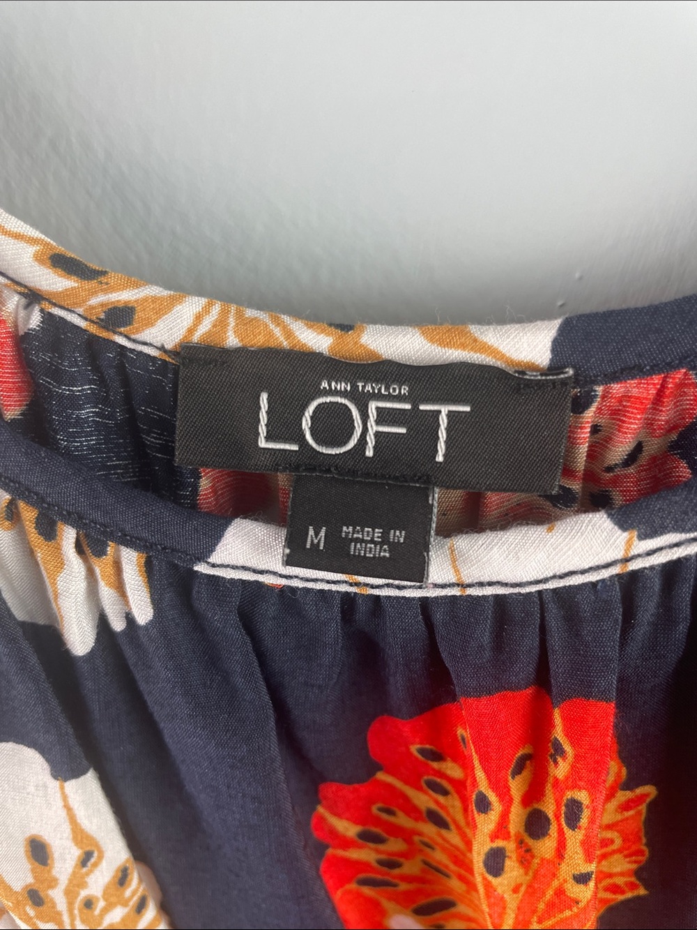Loft Navy Floral Jumpsuit with Adjustable Straps Size M - Picture 4 of 9